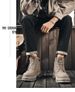 Men's Martin Boots 2025 Autumn New Fleece Thickened Outdoor Working Shoes British Style Retro Big Yellow Boots Men's Shoes_desvips.com