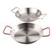 Stainless Steel Seafood Platter - Fried Chicken & Pasta Serving Tray With Red Handles (Multi-Purpose Appetizer/Dessert Plate)_desvips.com