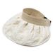 for Women, Summer Versatile UV Protection Shell Hat, Wide Brim Face-Shielding Open Top Sunshade Straw Sun Fisherman Hat_desvips.com