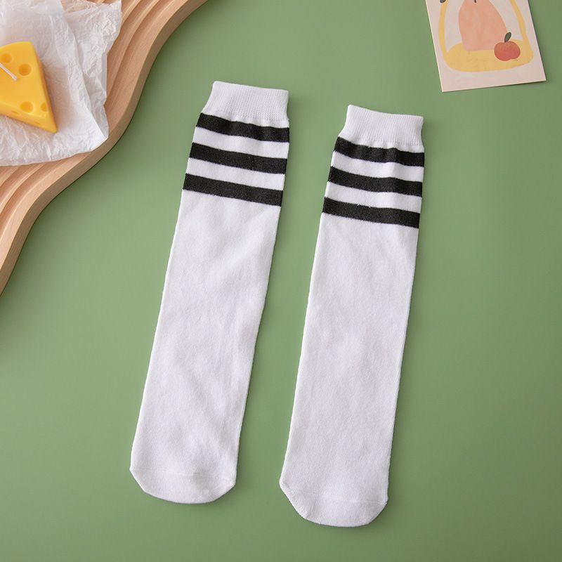 Three Stripe Thin Soccer Socks For Men And Women Mid Calf Long Socks For Student Uniforms And Performance_desvips.com