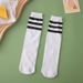 Three Stripe Thin Soccer Socks For Men And Women Mid Calf Long Socks For Student Uniforms And Performance_desvips.com