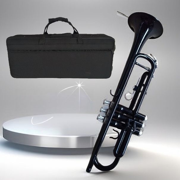 Brass Instrument Trumpet For Beginners Graded Black Color B-flat Band Performance_desvips.com