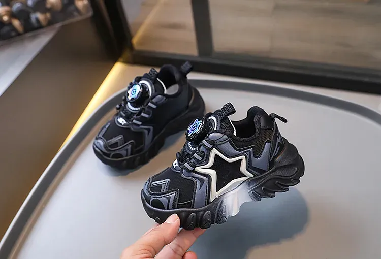 Kids Rotating Lace Youth Outdoor Sneakers Enfant Girls Boys Basketball Sport Shoes Cutefeet Trainers Sizes 21 - 32_desvips.com