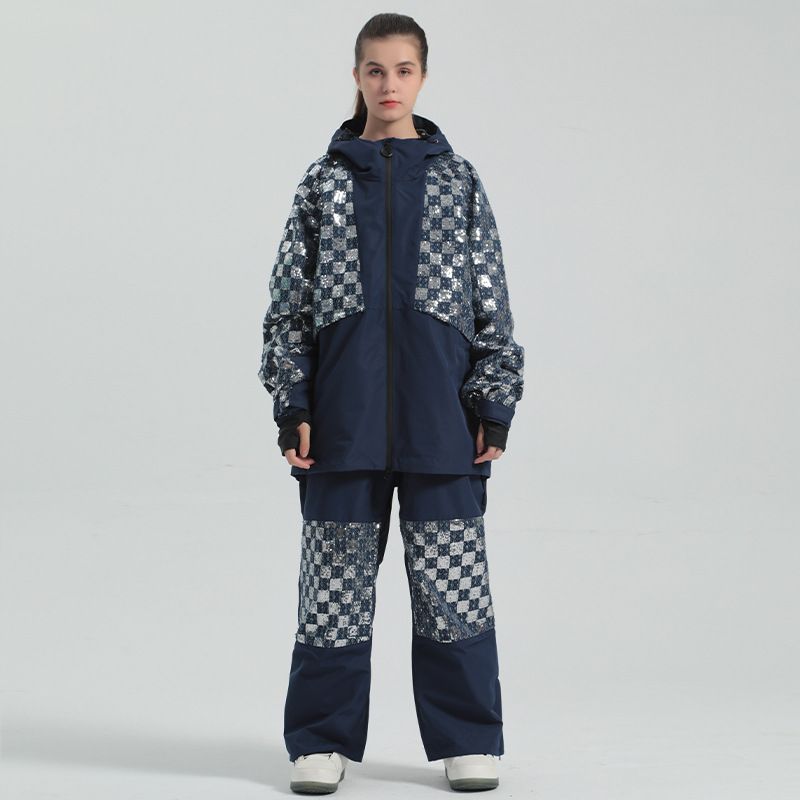 001 001 Women's Ski New Waterproof Windproof Warm Pants Outdoor Sports Plus Size Men's Snow Suit_desvips.com