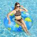 Outdoor Water Recreation Backrest With Handle Leaf Double Color Adult Underarm Ring PVC Thickened Anti Rollover Swimming Ring_desvips.com
