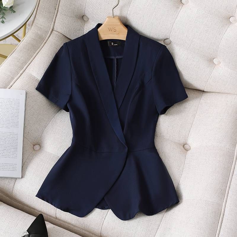 Women's Clothing Professional black suit jacket thin short sleeve temperament summer new professional suit suit lady work suit_desvips.com
