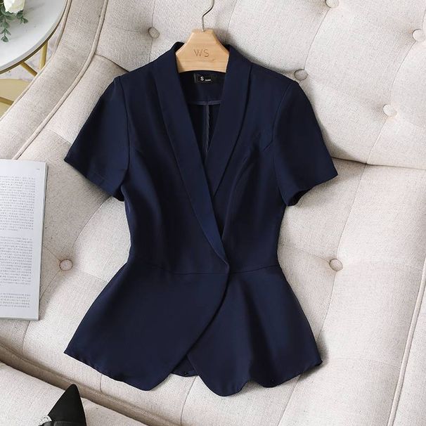 Women's Clothing Professional black suit jacket thin short sleeve temperament summer new professional suit suit lady work suit_desvips.com