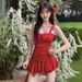 Hot-selling Women's Hot Spring Swimsuit, Solid Color, Slimming, Flattering, One-piece Dress Style, Conservative, Waist-cinching, Sexy Swimsuit._desvips.com