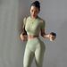 New Seamless Fitness Suit Short Sleeve Sports T-shirt High Waist Hip Lift Long Pants Yoga Set_desvips.com