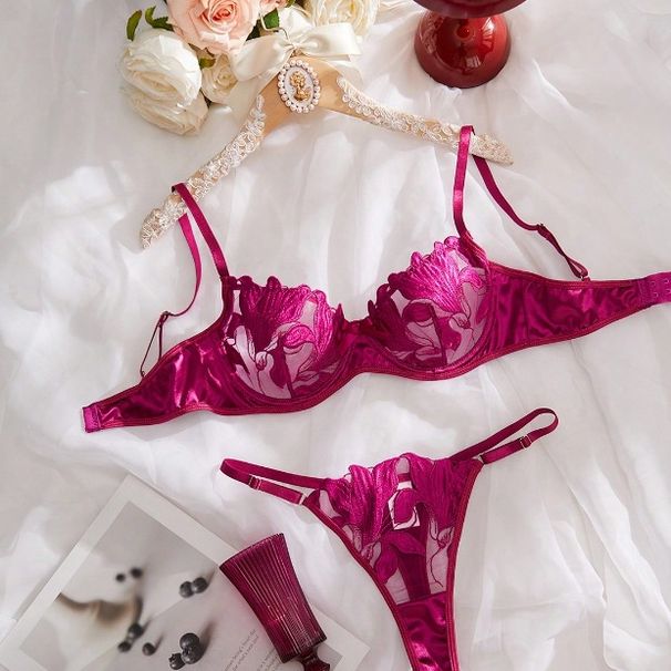 European and American fresh flower embroidery sexy lingerie sexy bra sexy suit ladies 23171_desvips.com