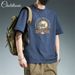 Summer Fashion Top Tee Men's Cotton Round Collar Printing Short Sleeve Loose T-Shirt_desvips.com