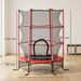 Trampolín Para Niños De +3 Años Ø163 Cm Con Red De Seguridad Y Marco De Acero Carga 50 Kg Para Interior Y Exterior Rojo_desvips.com