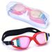 for Adults Anti-Fog Professional One-Piece Silicone Large Frame Electroplated Swimming Goggles Glasses_desvips.com