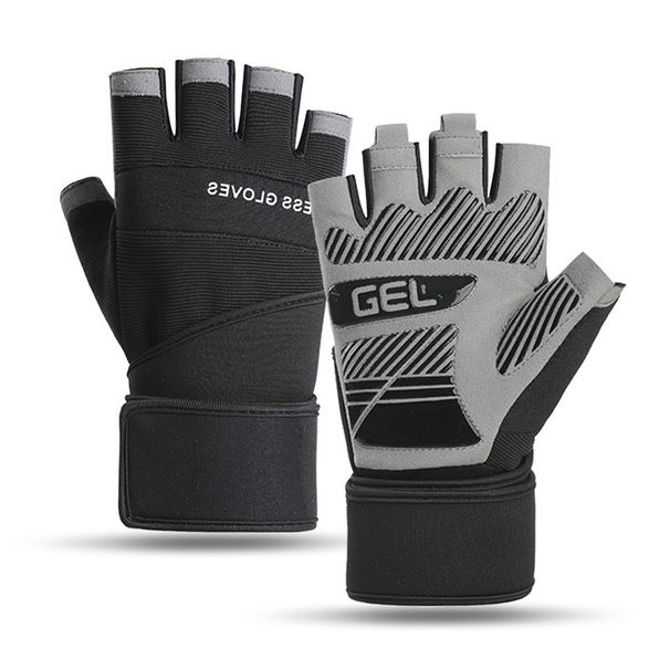 Fitness Workout Half-Finger Gloves, Breathable And Durable For Summer, Non-Slip, Barbell And Weightlifting Extended Wrist Gloves_desvips.com
