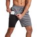 Men's 2-In-1 Running Shorts - 5-Inch Quick-Dry Mesh Liner Gym Workout & Jogging Shorts_desvips.com