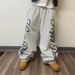 2026 European-USA Style Fashion Y2K High Street Dark Gothic Sweatpants Youth/Men Polyester Graffiti-Printed Elastic Casual Sport Long Pants_desvips.com