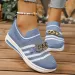 New Metal Chain Slope Heel Thick Bottom One Step Breathable Lightweight Mesh Large Single Shoe For Casual Shoes Women_desvips.com