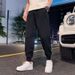 Slightly Elastic Loose-fitting Long Pants, Youth Casual For Men, Fashionable Trendy Brand Mid-high Waist Solid Color_desvips.com