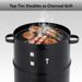 33-inch Vertical Charcoal Smoker And Grill, 2-in-1 Double Layer BBQ Smoker With Built-in Thermometer And Hooks, Heavy Duty Barrel Style Outdoor Grill_desvips.com