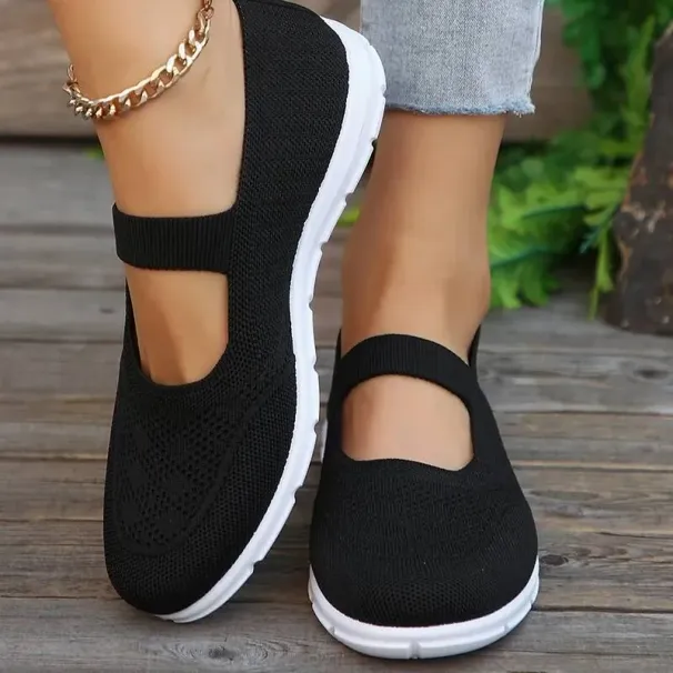 Women's Lightweight Knit Sneakers Summer Mesh Berathable Slip On Walking Shoes Woman Soft Sole Comfort Casual Footwear_desvips.com