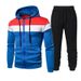 New Men's Sports Fashion Casual Winter Stitching Hooded Sweatshirt And Trousers Suit_desvips.com