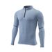 New Half Zipper Quick Drying Clothing Men's Tight Height Elastic Stand Up Collar Golf Suit Outdoor Running Fitness Wear T-Shirt Long Sleeve_desvips.com