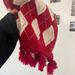 Autumn Winter New Red Diamond Pattern Light Encounter Same Style Christmas Knitted Thickened Warm Scarf One Piece_desvips.com