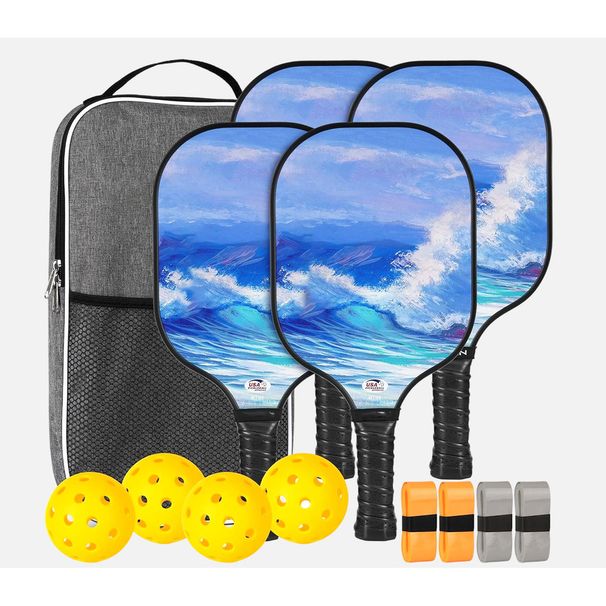 new Product: Fiberglass Stylish Leisure Set, Honeycomb Pickleball Racket, Sports And Outdoor Equipment_desvips.com