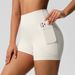 Women’s Clothing Sanded Solid Color Pocket High Waist Tight High Elastic Yoga Shorts Sports Running Fitness Three Quarter Pants Women_desvips.com
