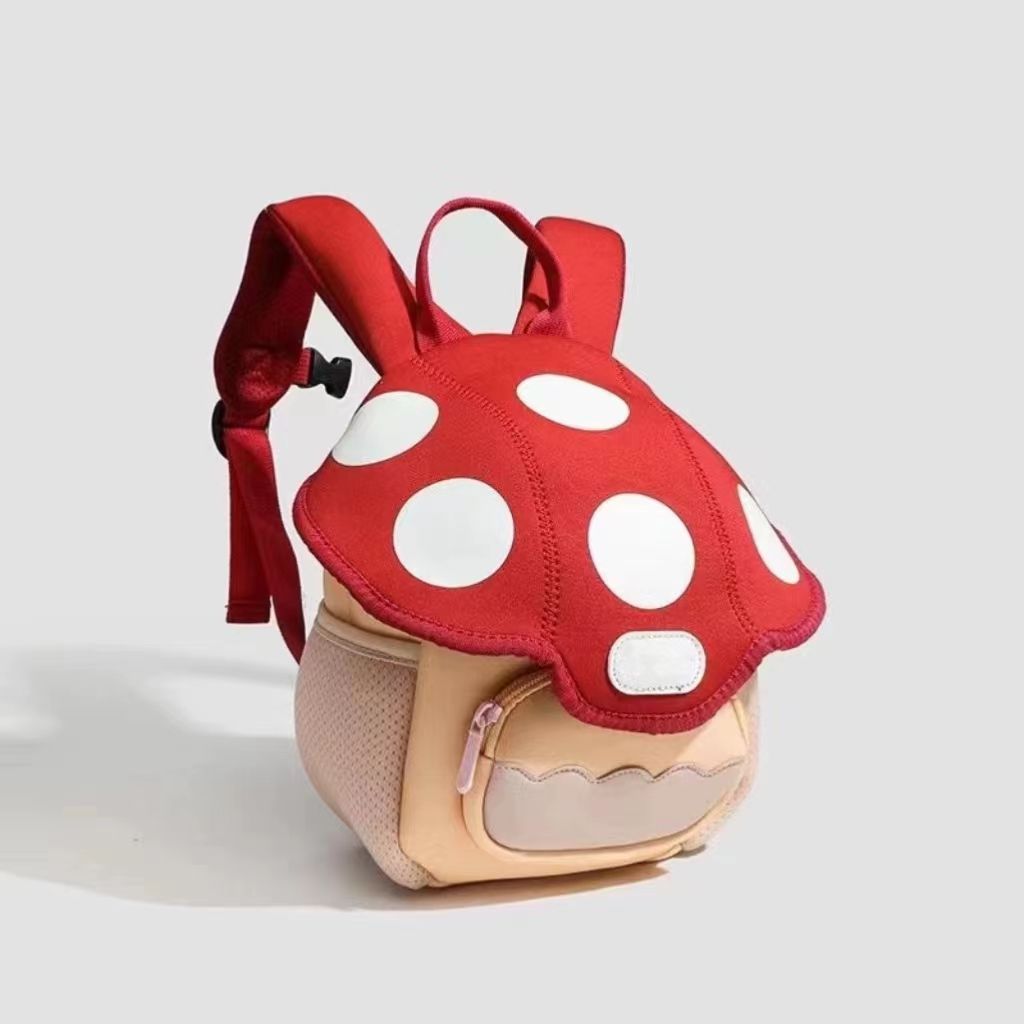 Ur Girl Boy Kindergarten Portable Outdoor Cute Mushroom Bag Student Kids Backpack_desvips.com