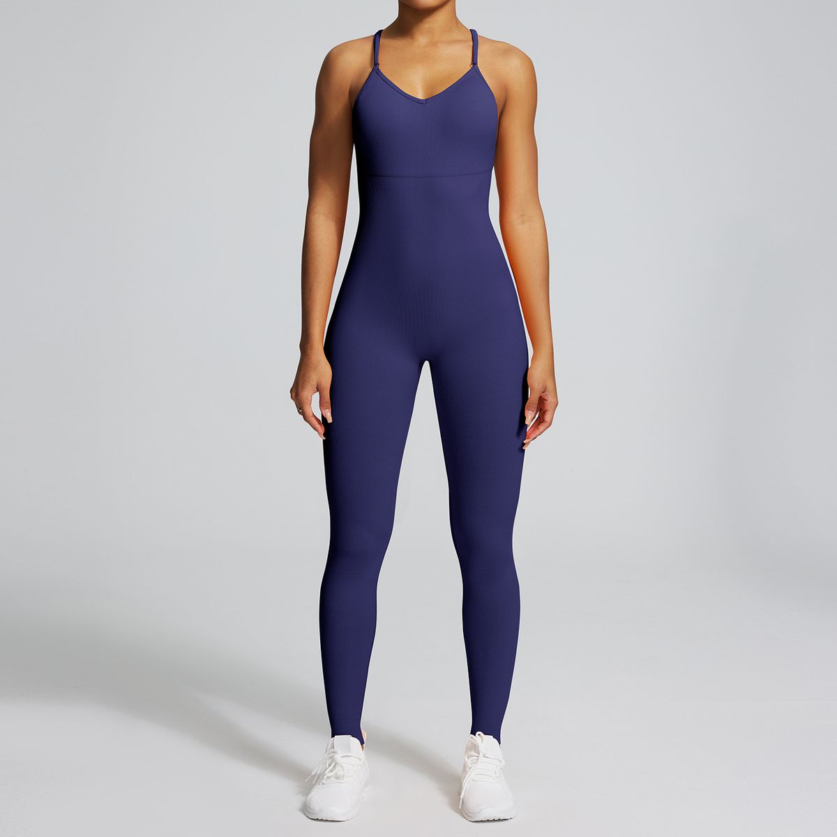 Seamless Backless Yoga Bodysuit Fitness Dance Sports Tight Fitting Halter One Piece Yoga Wear_desvips.com