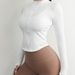 Women's Activewear White Tight Fitting Sports Jacket With Stand Up Collar, Long Sleeves, Quick Drying, Slim Fitting, Zippered Yoga Top_desvips.com