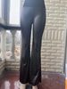 RenMou Hot Selling Splicing Leather Wide Leg Flared Elastic Slim Dance Pants, Basic Women's Pants Exclusive Supply_desvips.com