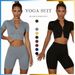 New Ribbed Moisture-Wicking Stretch Quick-Dry Fitness Simple Fashionable Elegant Yoga Short Sleeve Top For Women_desvips.com