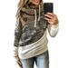Wish European American Cross-border Foreign Trade Autumn And Winter New Women's Casual Fashion Color-blocking Hooded_desvips.com