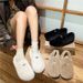 2023 New Autumn And Winter One Step Padded Veet Warm Cotton With Bean Single Shoes_desvips.com