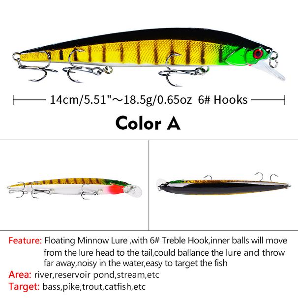 Floating Minnow 14cm/18.5g Lure VIB Lifelike Plastic Hard Bait Fishing Gear_desvips.com