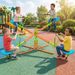 XSS004 Outdoor Playground Four-seat Seesaw For Children, A 360-degree Rotatable Sturdy Plastic Seat Seesaw Suitable For Kids Aged 3 And Above_desvips.com