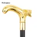 Golden Wolf Head Biting Walking Cane Fashion Decorative Stick Gentleman Cosplay Cane Knob Crosier 92cm Performance Stage Cane_desvips.com