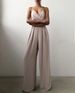 Women's jumpsuit cross-border suspender belt waist straight floor-length minimalist jumpsuit spring and summer new product_desvips.com