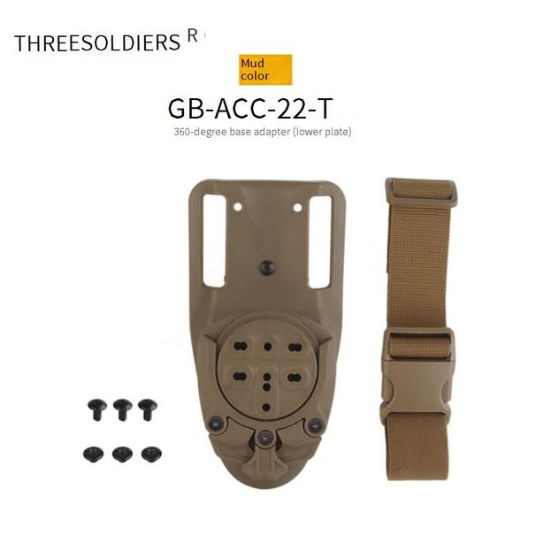 Tactical 360° Rotating Base Adapter Plate For MOLLE Belt & Leg Straps - Universal Fit For Outdoor Gear (Black/Coyote)_desvips.com