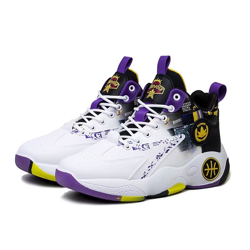 Basketball shoes four seasons models leather high top running sneakers breathable youth men's shoes_desvips.com