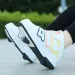 Roller Skate Sneakers Shoes with Two Wheels for Kids Boys Girls Fashion Tennis Children Boy Girl Skating Wheel Sneaker_desvips.com