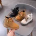 Kids PU Leather Fashion Winter Children's Boys Girls Anti Slip Happysteps Toddler Short Snow Boots Sizes US1C-US13C_desvips.com
