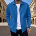Men's Slim-fit Cardigan Solid-color Lapel Waffle Texture Zipper Pocket Casual Spring/Autumn 2025 Fashion_desvips.com