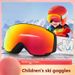 Children's Ski Snow Goggles Double Layer Anti-Fog Column Surface Mountaineering Glasses Outdoor Equipment_desvips.com