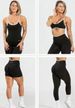 TEVEO Women's Color-Block Shockproof Sports Bra & Tank Top Set With Shorts & Pants, Outdoor Fitness, High Waist Hip-Lifting Quick-Dry_desvips.com