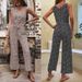 Printed fashion pants with straight tube leopard print jumpsuit_desvips.com