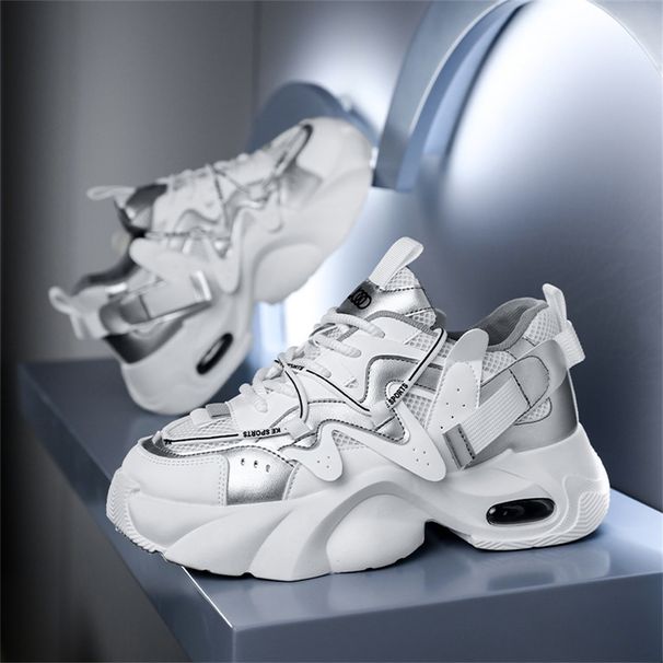 2026 Fashion Sneakers Jogging Shoes Youth/Men Artificial PU Low Top Lace-Up Thick Sole Air Cushion Cushioning Non-Slip Wear-Resistant Running Shoes_desvips.com