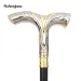 Golden White Flowing Lines Luxury Fashion Cosplay Stick Party Decorative Cane Knob Walking Stick 92cm Performance Stage Cane_desvips.com